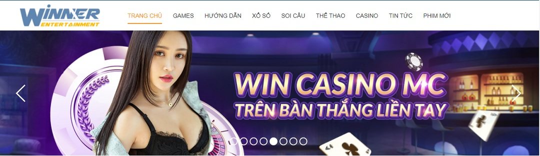 Giao diện trang chủ chính thức của nhà cái Winner tại thị trường Việt Nam