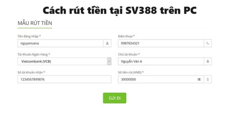 Rút tiền trên PC với vài bước đơn giản 